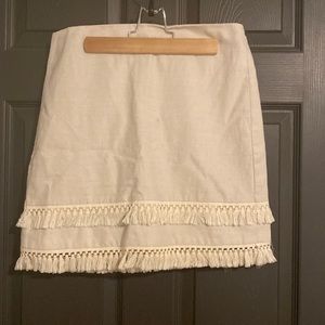 Beige fringe skirt